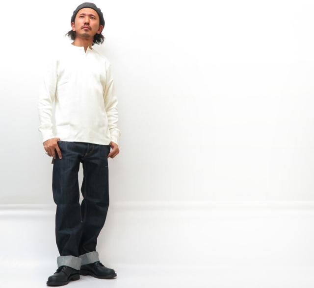 GLAD HAND グラッドハンド 長袖 Tシャツ ヘンリーネック ワッフル生地 大き目サイズ パックTee GLADHAND-28