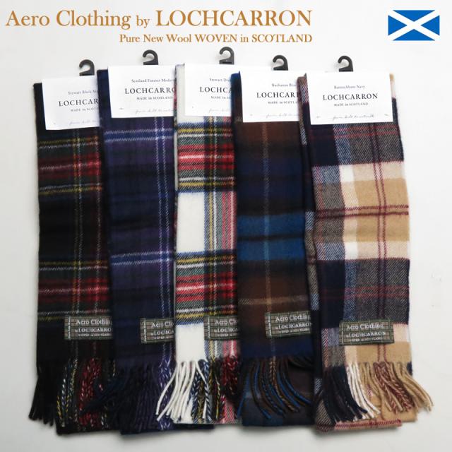 エアロレザー AERO LEATHER Lochcarron タータンチェック ラムズウール マフラー Made in Scotland