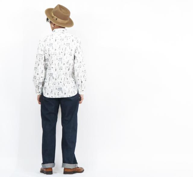 ORGUEIL オルゲイユ 長袖 プリントワークシャツ OR-5083