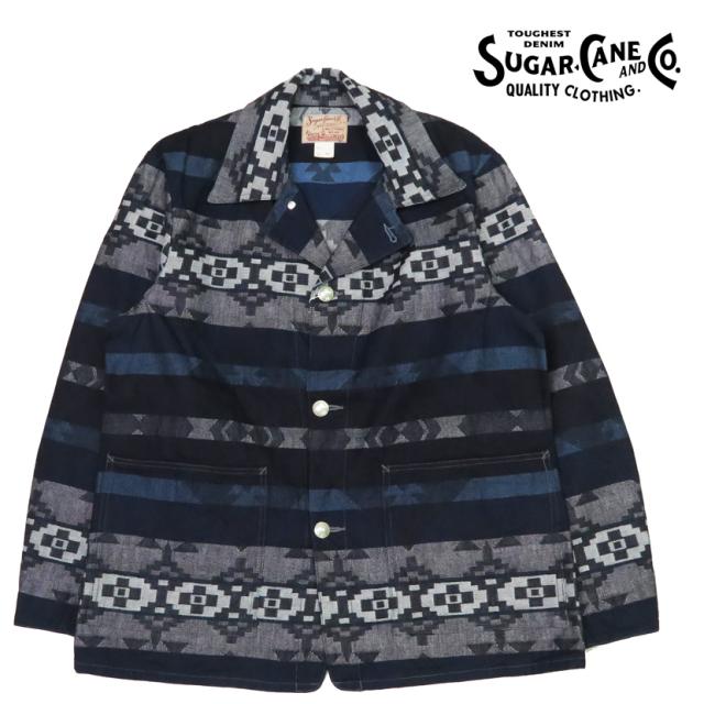 SUGAR CANE シュガーケーン 10oz ネイティブアメリカンデニム柄 コットンジャガード カバーオール SC15501