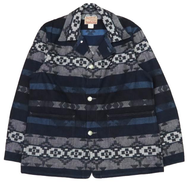 SUGAR CANE シュガーケーン 10oz ネイティブアメリカンデニム柄 コットンジャガード カバーオール SC15501