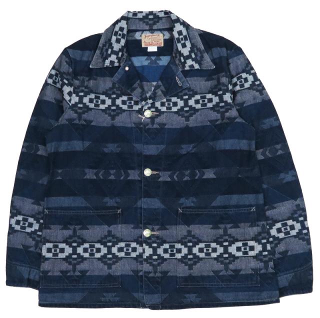 SUGAR CANE シュガーケーン 10oz ネイティブアメリカンデニム柄 コットンジャガード カバーオール SC15501