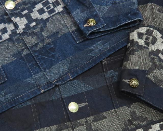 SUGAR CANE シュガーケーン 10oz ネイティブアメリカンデニム柄 コットンジャガード カバーオール SC15501