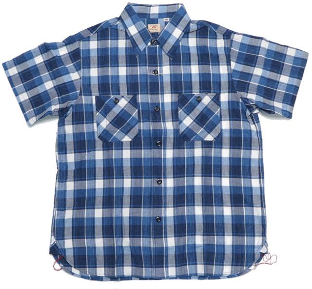 SUGAR CANE スペックブルーチェック 半袖 ワークシャツ チェック柄 SC38696