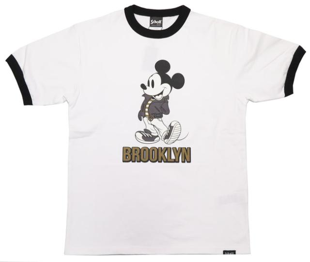 ショット Schott × Disney コラボ 半袖 Tシャツ BROOKLYN ミッキーマウス ディズニー 3113098