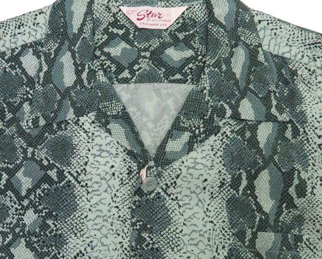 STAR OF HOLLYWOOD スターオブハリウッド 半袖 レーヨン オープンカラーシャツ SNAKE SH39314