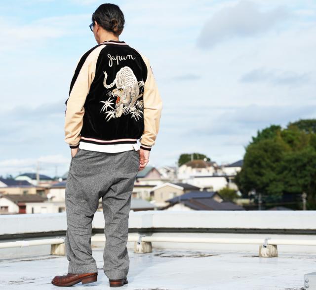 テーラー東洋 テイラー東洋 Tailor Toyo 2TONE ベロア × サテン スカジャン WHITE TIGER × GOLD DRAGON TT15975-119