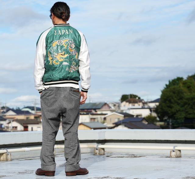 テーラー東洋 テイラー東洋 Tailor Toyo 2TONE ベロア × サテン スカジャン WHITE TIGER × GOLD DRAGON TT15975-119