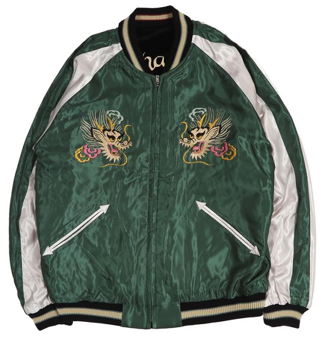 テーラー東洋 テイラー東洋 Tailor Toyo 2TONE ベロア × サテン スカジャン WHITE TIGER × GOLD DRAGON TT15975-119