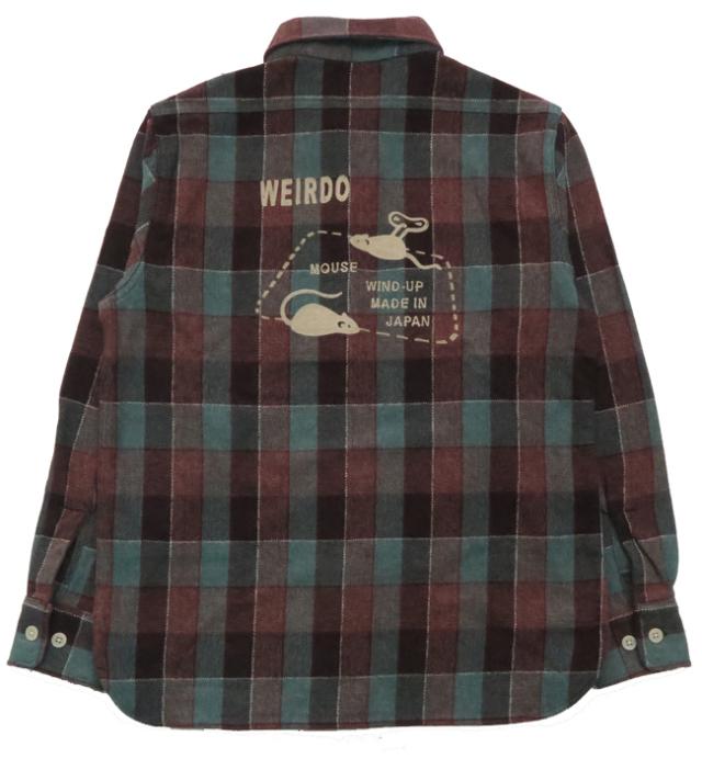 WEIRDO ウィアード チェーン刺繍 長袖チェックワークシャツ WIND UP WRD-22-AW-11 GLAD HAND グラッドハンド 
