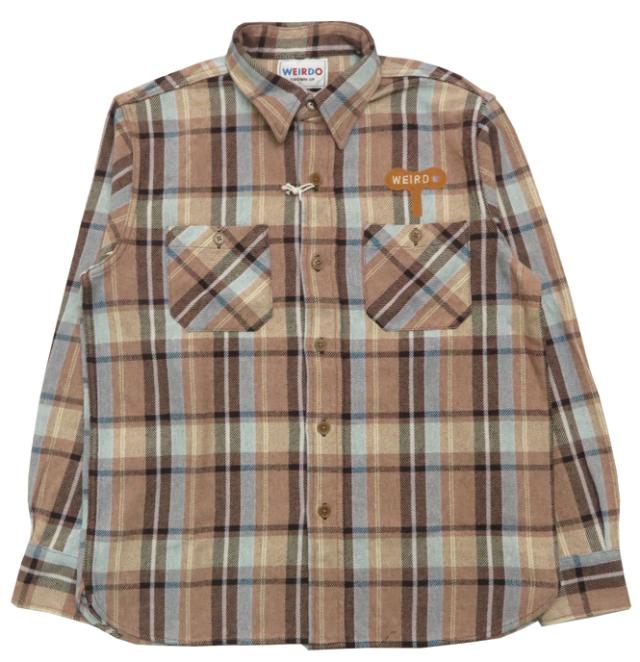 WEIRDO ウィアード チェーン刺繍 長袖チェックワークシャツ WIND UP WRD-22-AW-11 GLAD HAND グラッドハンド 