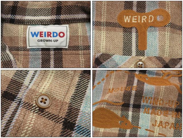 WEIRDO ウィアード チェーン刺繍 長袖チェックワークシャツ WIND UP WRD-22-AW-11 GLAD HAND グラッドハンド 