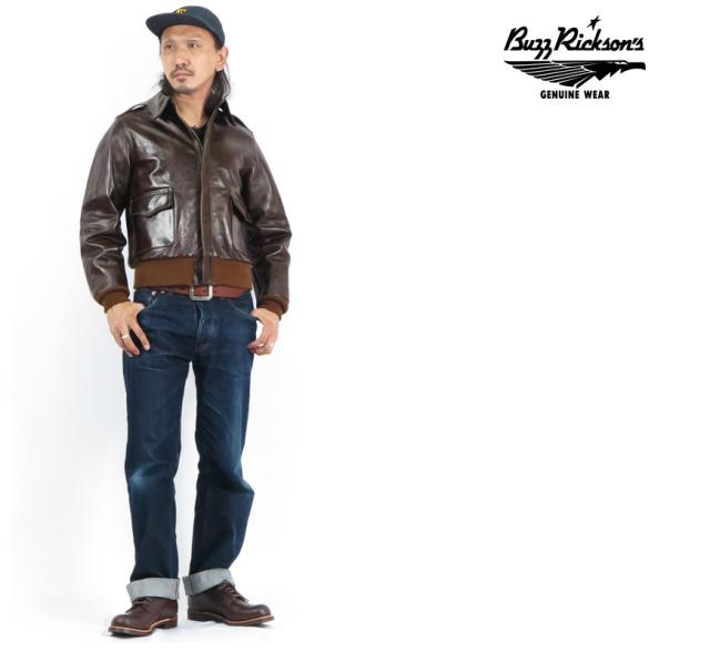 Buzz Rickson's A-2 ROUGHWEAR CLOTHING CO. ANILINE HAND FINISHED BR80593