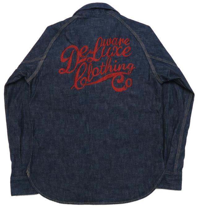 デラックスウェア DELUXEWARE ロゴ刺繍 10.5oz デニム シャツ 長袖 7647