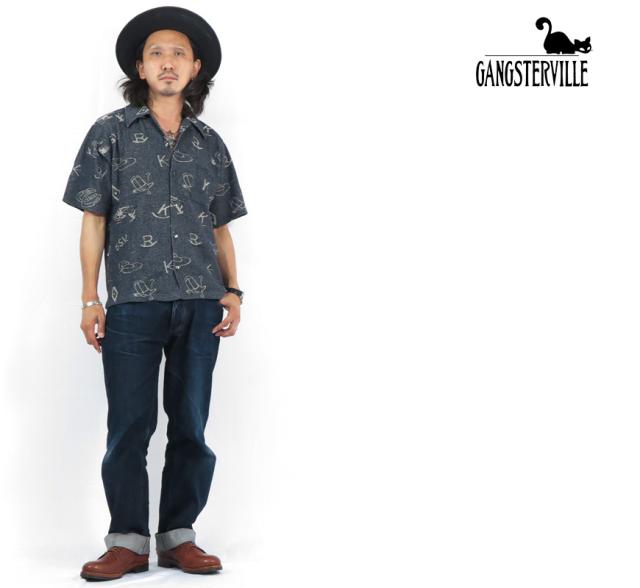 GANGSTERVILLE ギャングスタービル 綿麻ニットシャツ DJANGO GSV-21-SS-09