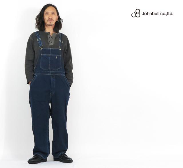 ジョンブル JOHNBULL ライトオンスデニムオーバーオール ナチュラルブルー ID118 21596