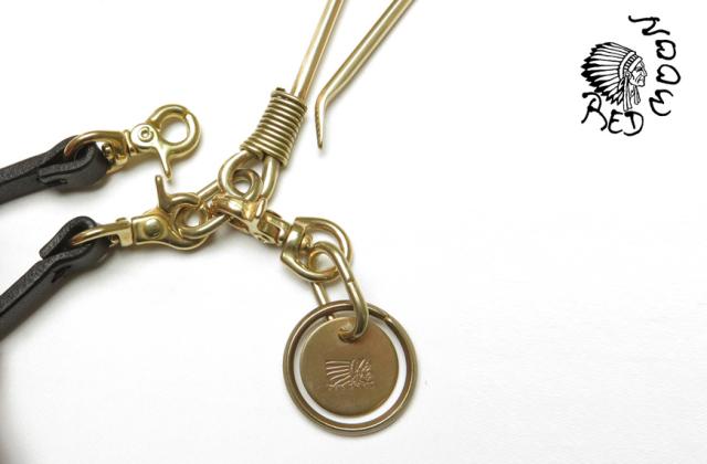 レッドムーン 真鍮製オリジナル釣針フック付きレザーコード Sサイズ S-BKVB-S