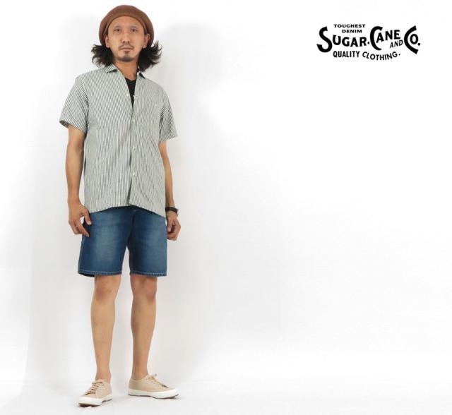 SUGAR CANE 11oz デニム ワーク ショートパンツ ユーズドウォッシュ SC51841H