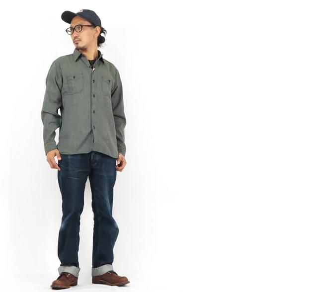 シュガーケーン SUGAR CANE フィクションロマンス 6.5oz インディゴ ビーチクロス ワーク シャツ 長袖 SC28283