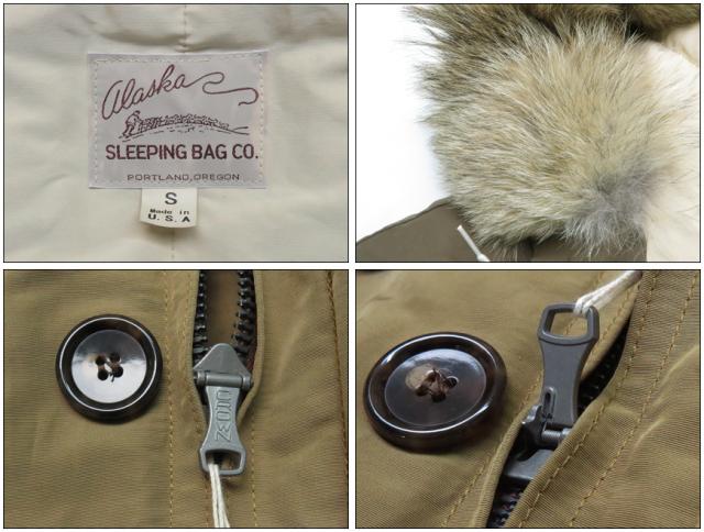 ALASKA SLEEPING BAG グースダウン ジャケット 「ARCTIC」 SUGAR CANE AS15004