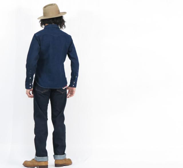 デラックスウェア DELUXEWARE 長袖 10oz デニム ウエスタンシャツ 7600