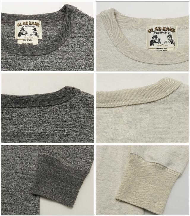 GLAD HAND グラッドハンド 長袖 Tシャツ クルーネック U.S.Aコットン Royal Class シリーズ
