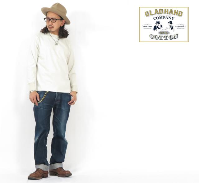 GLAD HAND グラッドハンド 長袖 Tシャツ クルーネック U.S.Aコットン Royal Class シリーズ