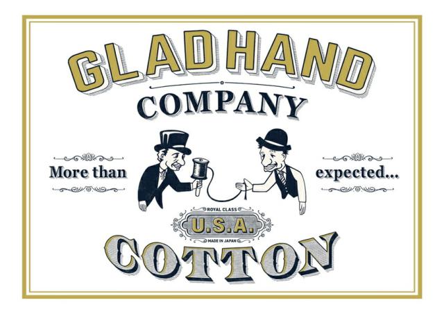 GLAD HAND グラッドハンド 長袖 Tシャツ クルーネック U.S.Aコットン Royal Class シリーズ
