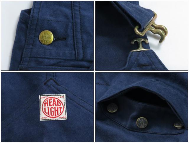HEAD LIGHT × FICTION ROMANCE 9.5oz モールスキン ダイヤモンドバック オーバーオール ツナギ SUGAR CANE シュガーケーン SC42256