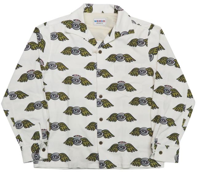 WEIRDO ウィアード プリントフランネル 長袖オープンカラーシャツ ZANY EYE GLAD HAND グラッドハンド