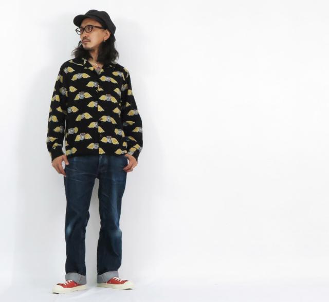 WEIRDO ウィアード プリントフランネル 長袖オープンカラーシャツ ZANY EYE GLAD HAND グラッドハンド