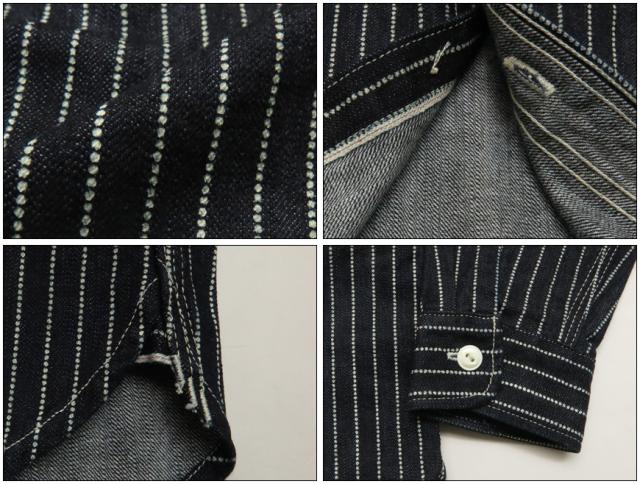 フラットヘッド THE FLAT HEAD 10oz ウォバッシュストライプ 長袖 ワークシャツ FN-SDK-702L