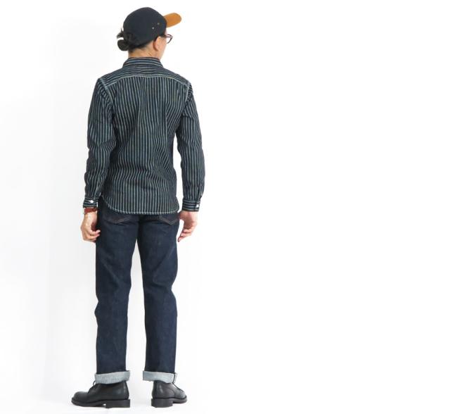 フラットヘッド THE FLAT HEAD 10oz ウォバッシュストライプ 長袖 ワークシャツ FN-SDK-702L