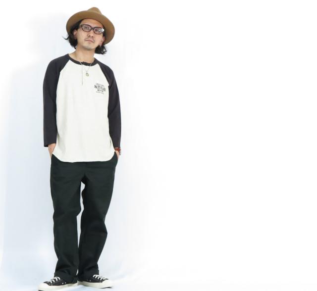 GANGSTERVILLE ヘンプ混 9分袖ラグランスリーブ ヘンリーネック Tシャツ PALM ISLAND REVUE GSC-22-SS-28 天竺生地 GLAD HAND グラッドハンド