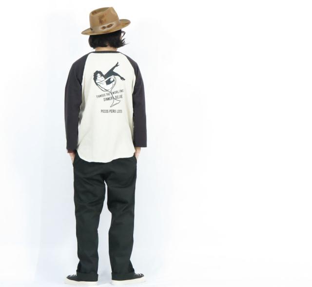 GANGSTERVILLE ヘンプ混 9分袖ラグランスリーブ ヘンリーネック Tシャツ PALM ISLAND REVUE GSC-22-SS-28 天竺生地 GLAD HAND グラッドハンド