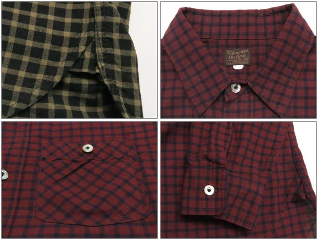 デラックスウェア DELUXEWARE 長袖 スルーギンガムチェック シャツ LV-24