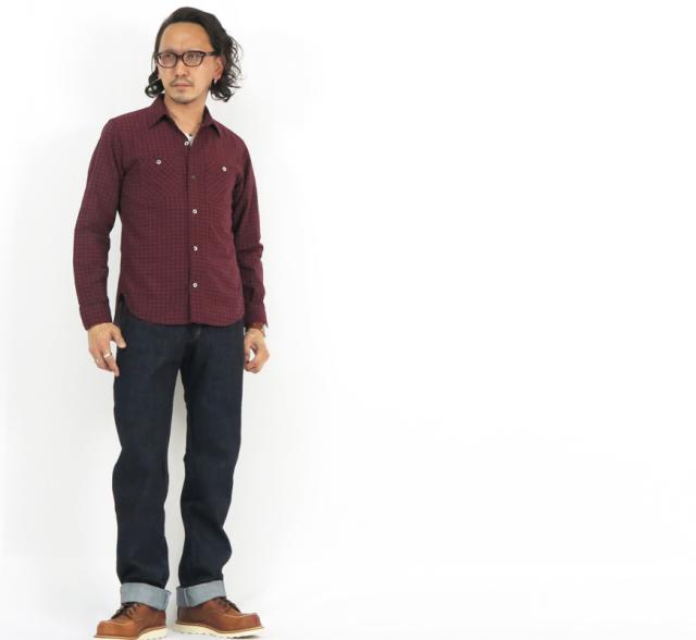 デラックスウェア DELUXEWARE 長袖 スルーギンガムチェック シャツ LV-24