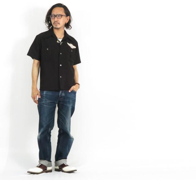 OLD CROW オールドクロウ 半袖 レーヨン/リネン 半袖ワークシャツ DePAKMA MILLER OC-22-SS-11 天竺生地 GLAD HAND グラッドハンド