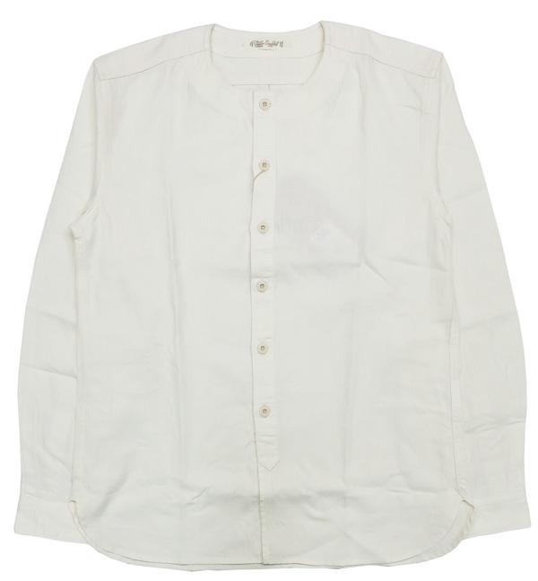 ORGUEIL オルゲイユ 長袖 ノーカラー コットンリネンシャツ OR-5069A