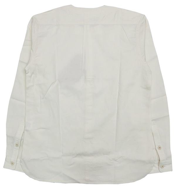 ORGUEIL オルゲイユ 長袖 ノーカラー コットンリネンシャツ OR-5069A