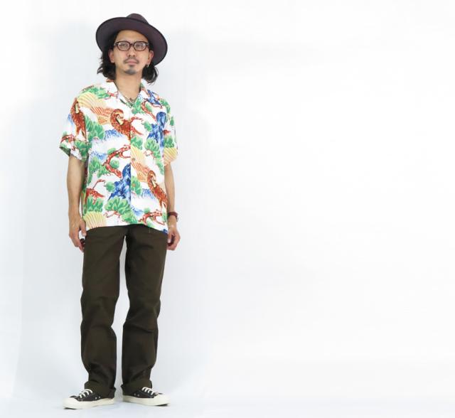 サンサーフ SUN SURF 半袖 レーヨン壁縮緬 ハワイアンシャツ 「ISLAND