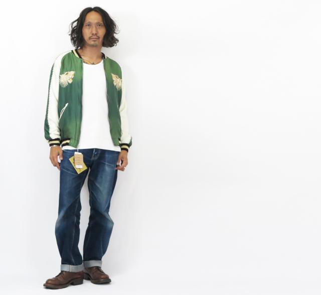 テーラー東洋 テイラー東洋 Tailor Toyo リバーシブル サテン スカジャン エイジング加工モデル WHITE TIGER × LANDSCAPE TT15545