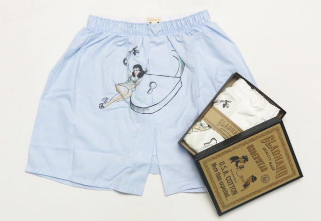 GLAD HAND グラッドハンド U.S.Aコットン スタンダード ボクサーショーツプリントD柄 WOVEN FABRIC シリーズ