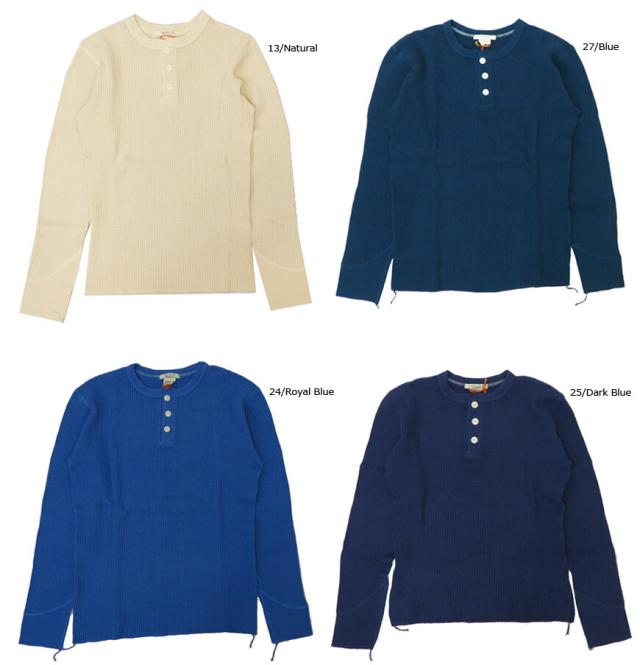 BARNS ヘビーウェイト 長袖 ワッフル サーマル ヘンリーネックTシャツ ＢＲ-3051