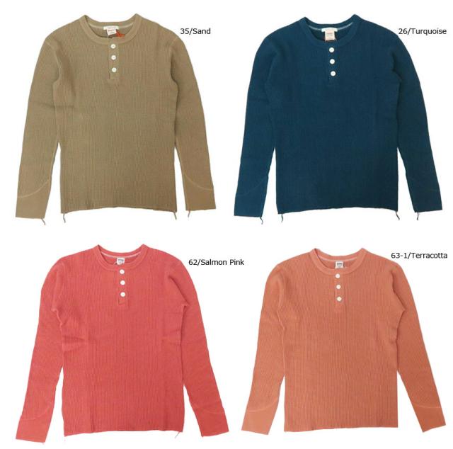 BARNS ヘビーウェイト 長袖 ワッフル サーマル ヘンリーネックTシャツ ＢＲ-3051