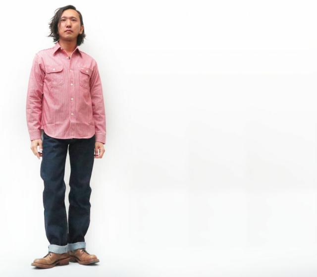 シュガーケーン SUGAR CANE 長袖 ブルーデニム ワークシャツ ネイビー SC27852