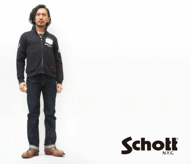 SCHOTT ショット ボアシングルピーコート レオパード ブラック 3192043