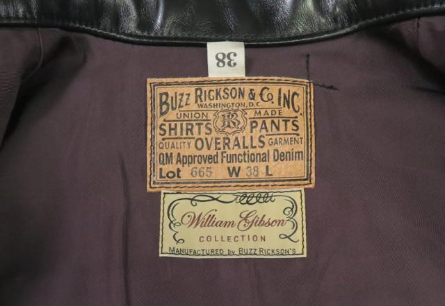 Buzz Rickson's バズリクソンズ ブラック ホースハイド レザー ジャケット BR80665 WILLIAM GIBSON