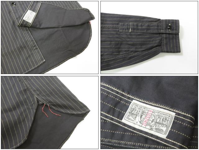 シュガーケーン SUGAR CANE 長袖 ワークシャツ ブラックウォバッシュストライプ  FICTION ROMANCE 8.5oz. BLACK WABASH STRIPE WORK SHIRT SC29585 【2025年秋冬新作】