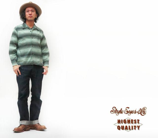 Style Eyes スタイルアイズ 長袖 ヒョウ柄 ベロア オープンカラーシャツ SE28245